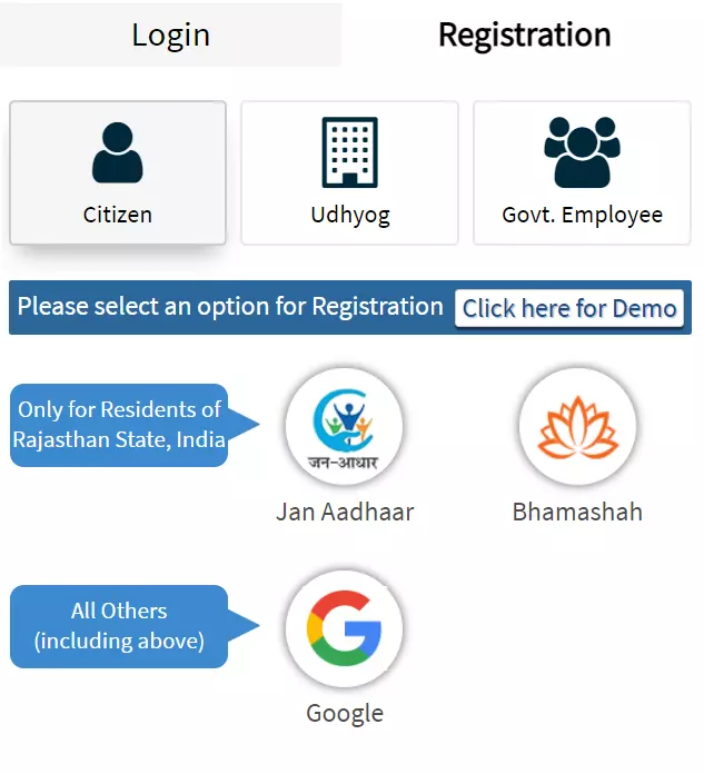 Rajasthan SSO Id Registration